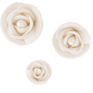 Medium White Roses 1.5″ Each