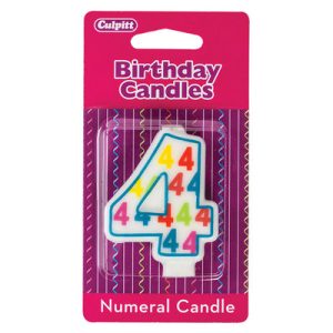#4 Pattern Numerals Candle 3″ Each