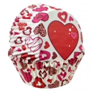 Valentine Bake Cups 2″ Base 50 count