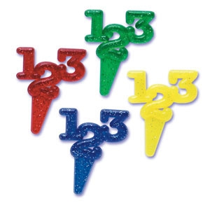1-2-3 Glitter Picks 2 1/4″ 12 count