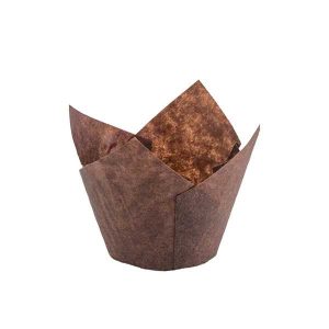 Brown Tulip Cup 2″ Base 1-5/8 to 2-3/4 approx 50 count