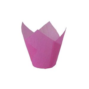 Pink Mini Tulip Cup 1 3/8″ Base 1-1/2 to 2-1/4 approx 50 count