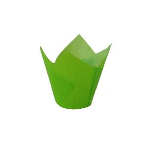 Green Mini Tulip Cup 1 3/8″ Base 1-1/2 to 2-1/4 approx 50 count