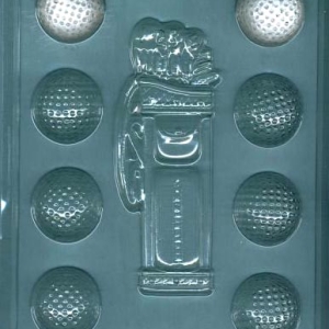 Golf Bag with Balls Candy Mold 9 cavity Each