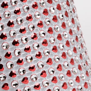 Glam Ribbon Red Hearts & Dots Each