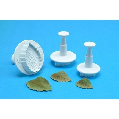 Rose Veined Leaf Plunger 1" - 1.5" 3 count