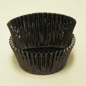 Black Mini Foil Cup 1 1/4″ Base x 7/8″ Wall approx 100