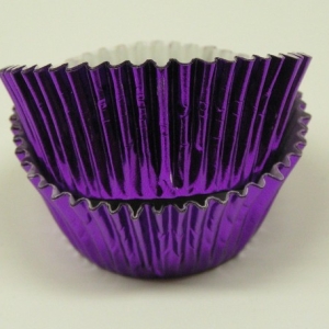 Purple Mini Foil Cups 1 1/4″ Base x 3/4″ Wall approx 100