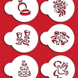 Stencil Wedding Cookie 6 count