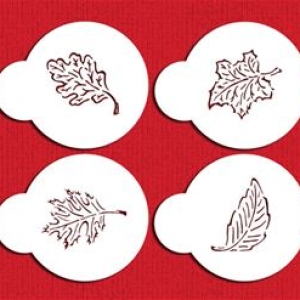 Stencil Fall Leaves Cupcake