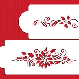 Stencil Poinsettia & Holly Sprays