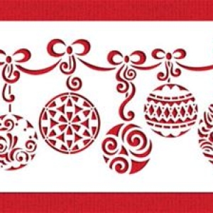 Stencil Christmas Ball Swag Cake