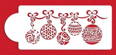 Stencil Christmas Ball Swag Cake