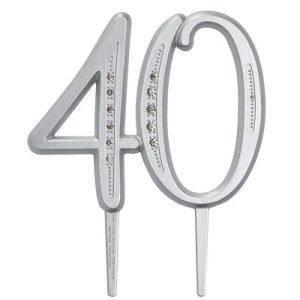 Diamond Monogram Milestone “40” 3 1/2″ Each