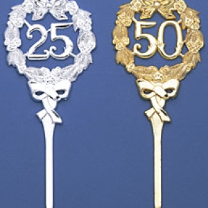 50th Anniversary Silver Wreath Large Pick 8″ Each