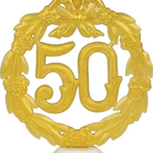 50th Anniversary Gold Wreath w/base 5.5″ Each