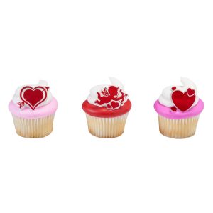 Cupid & Hearts Rings 12 count