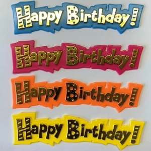 Happy Birthday Layons Assorted Color 6″ x 1 1/2″ Each
