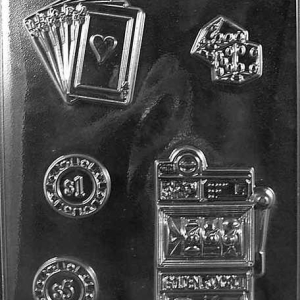 Casino Slots, Cards & Dice Candy Mold 5 cavity