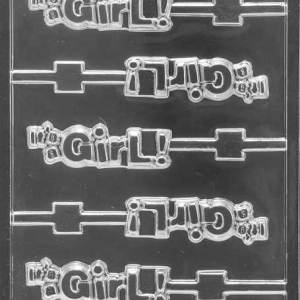 It’s a Girl Sucker Candy Mold 6 cavity