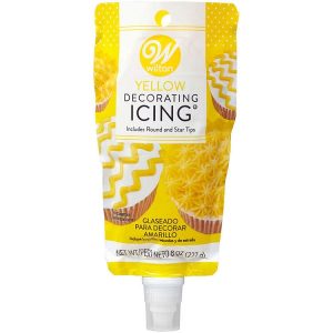 Yellow Icing Pouch with Tips 8 oz