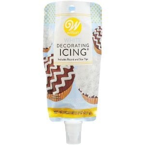 White Icing Pouch with Tips 8 oz