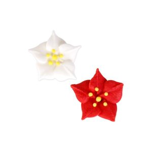 Poinsettia Small Royal Icing 12 count