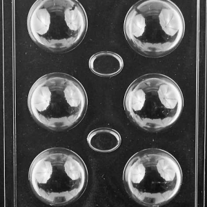 Bath Bomb  2 1/4″ 6 Cavity Candy Mold