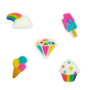 Rainbow Party Charms Assorment Dec-Ons 15 ct