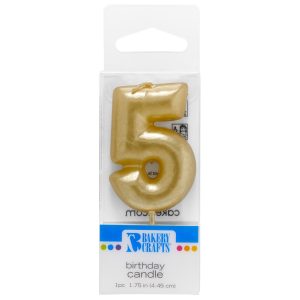 #5 Mini Gold Candle 1 3/4″ Each