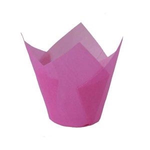 Pink Tulip Cup 2″ Base 1-1/8 to 3-1/2 approx 50 count