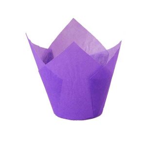Purple Tulip Cup 2″ Base 1-1/8 to 3-1/2 approx 50 count