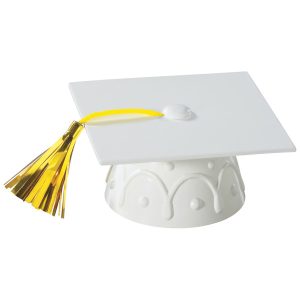 Grad Hat w/Tassel White Each