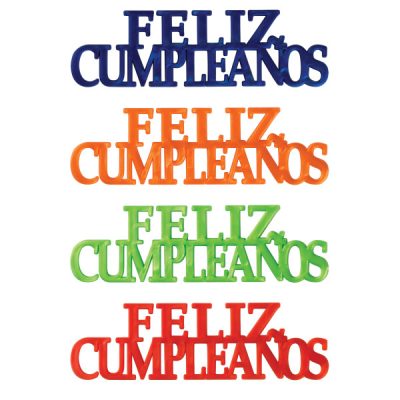 Feliz Cumpleanos Bio Script 5"Assorted Each