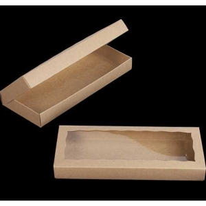 12″ X 5″ X 1 1/2″ Brown/Brown One Piece Box with Window Each