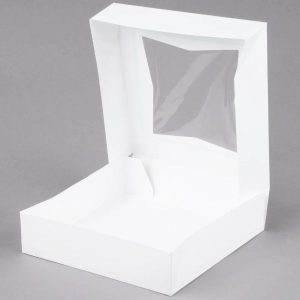 10″ x 10″ x 2 1/2″ White Pie Box w/window Each