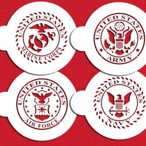U.S. Military Seals Cookie Stencil Set
