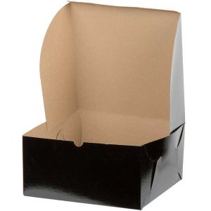 12″ x 12″x 5″ Black Cake Box Each
