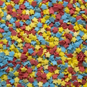 Red, Blue and Yellow Star Sprinkles 4 oz