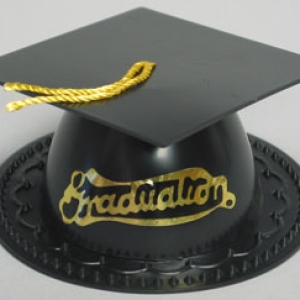 Grad Hat Black 3 1/2″ Each
