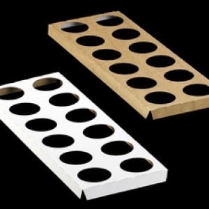 20″ x 7″ x 7/8″ Reversible White/Brown 12 CT Two Row Cupcake Insert Each