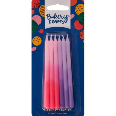 Ombre Candle Pink & Purple 12 count