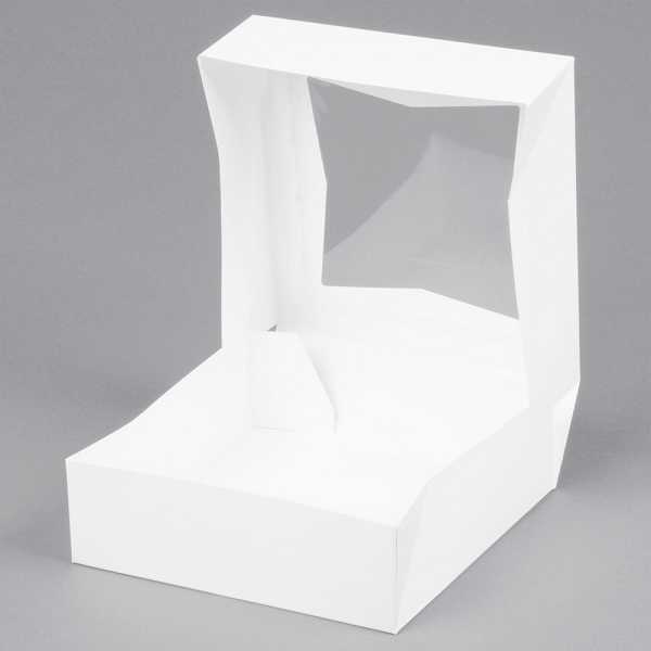 8" x 8"x 2 1/2" White Pie Box w/window Each