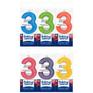 #3 Glitter Candle Assorted Color Each