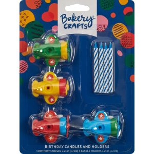 Airplane Candle Holder w/ Candles Each