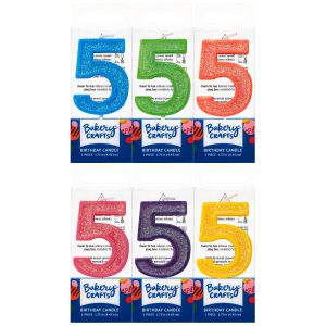 #5 Glitter Candle Assorted Color Each