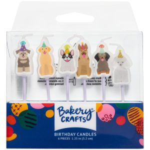 Party Dog Shaped Candles 6 count