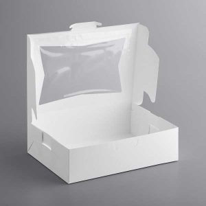 10″ x 14″ x 4″ White Cake Box with Window Each