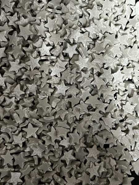 Silver Star Shaped Quins (not Metallic) 4 ounce