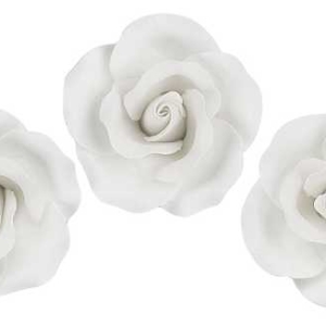 Rose White Gumpaste Med 2″ x 2″ Each